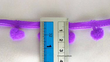 Purple Pom Pom Fringe Trim, Pompom Trimming, Tassels